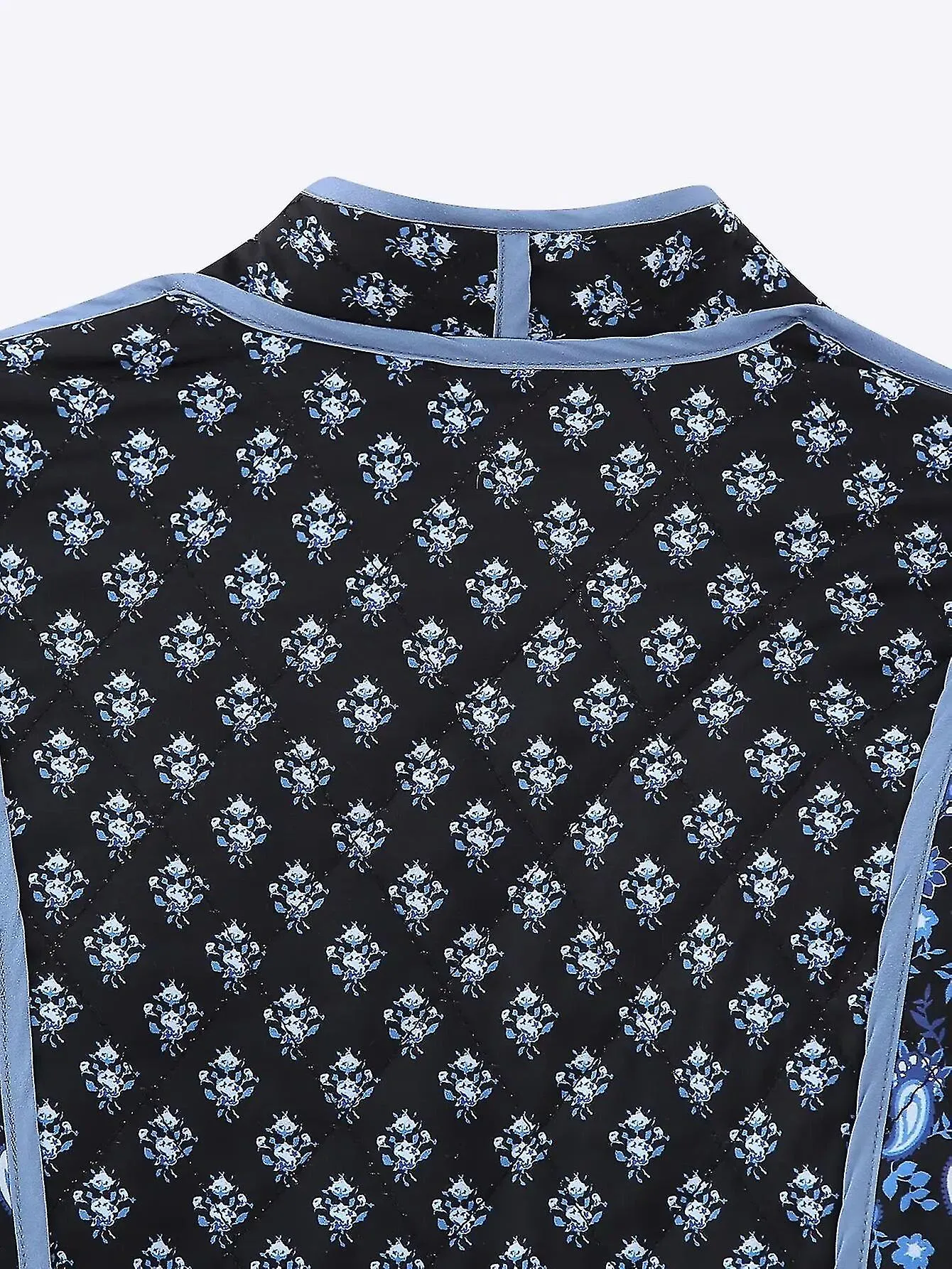 2023 AUTUMN WOMEN QUILTED COTTON OPEN FRONT PRINTED ONECK LADY COAT LONG SLEEVE STREETWEAR REVERSIBLE CASUAL JACKET