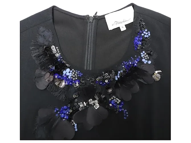 3.1 Phillip Lim 3.1 Vestido sin mangas con adornos Phillip Lim en viscosa negra Negro 