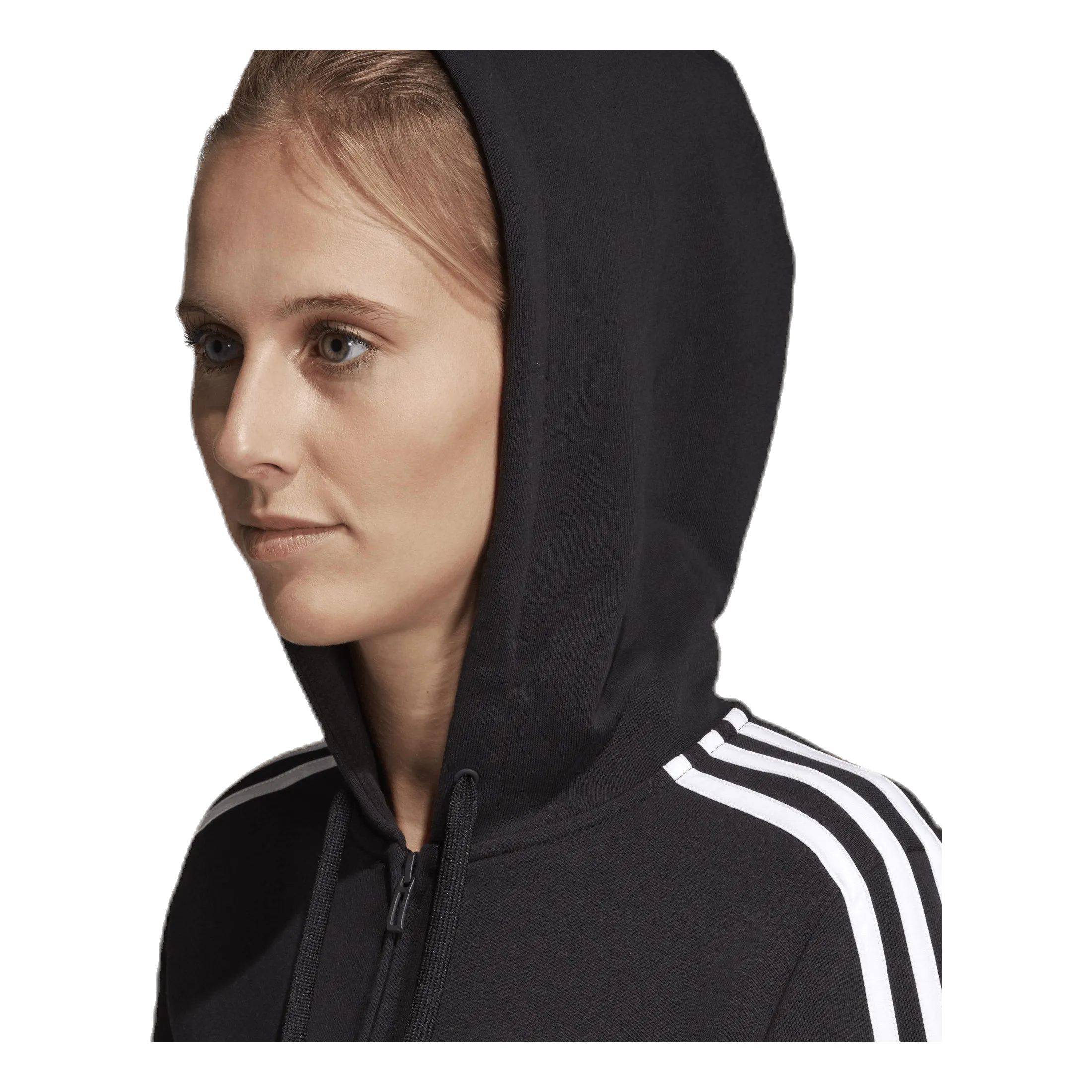 Adidas Essentials 3S Full Zip Hoodie Black / White