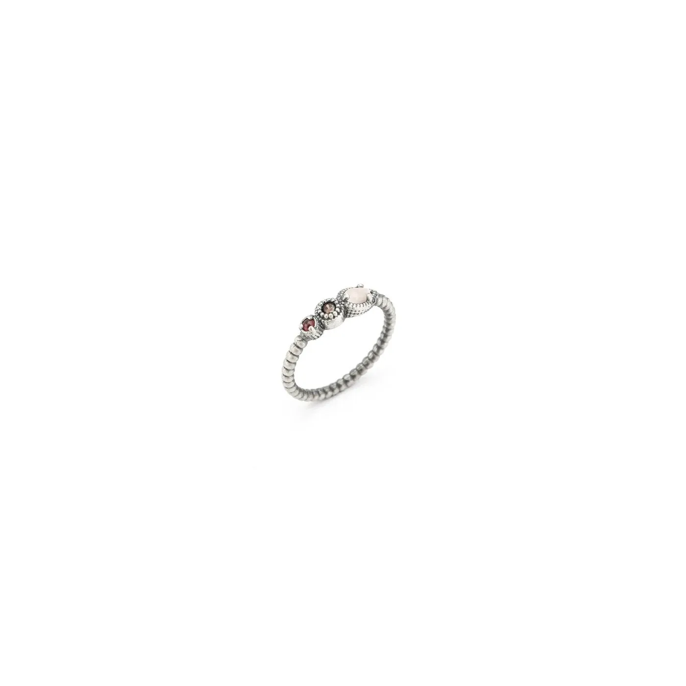 Anillo Raive Ojo Gato Rosa, Granate y Circonita Brown 15415