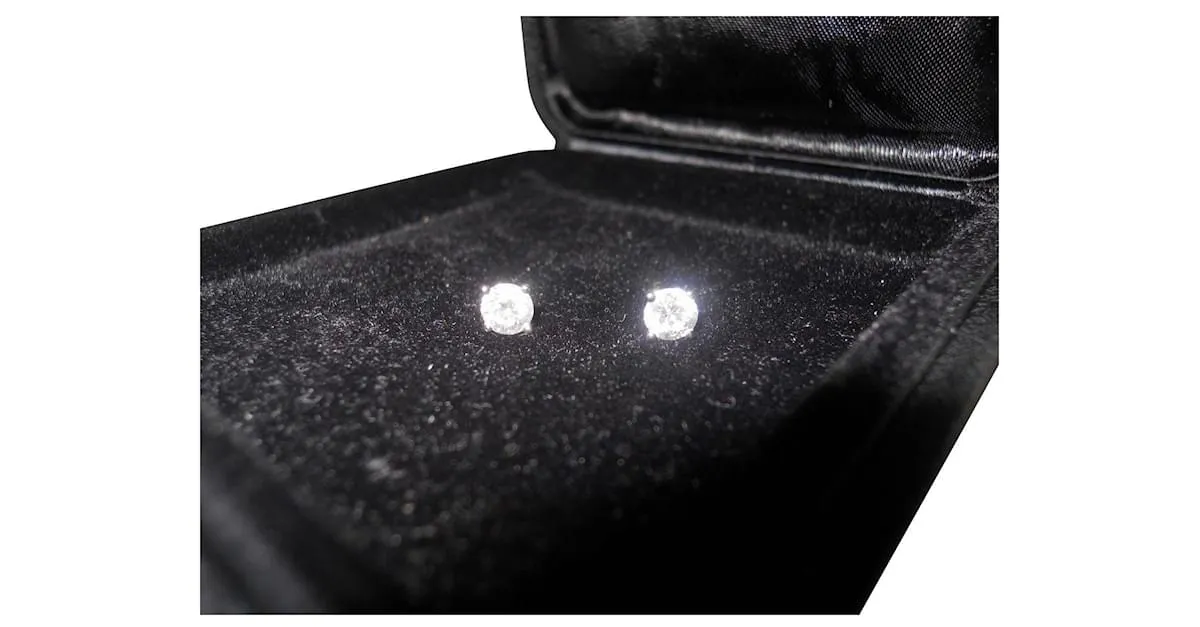 Autre Marque Pendientes con diamantes Blanco 