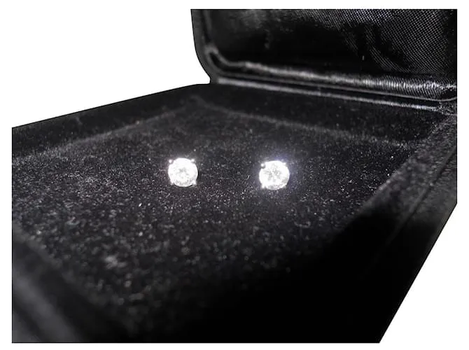 Autre Marque Pendientes con diamantes Blanco 