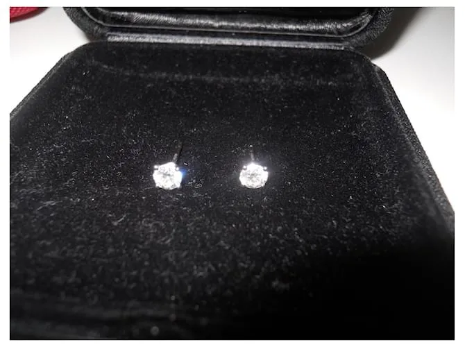 Autre Marque Pendientes con diamantes Blanco 