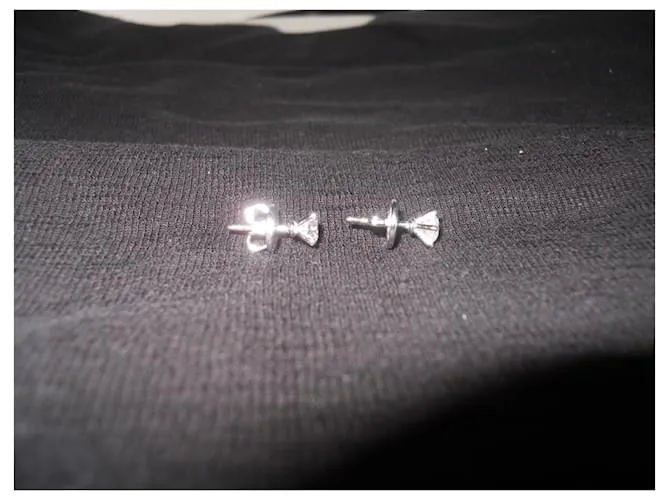 Autre Marque Pendientes con diamantes Blanco 