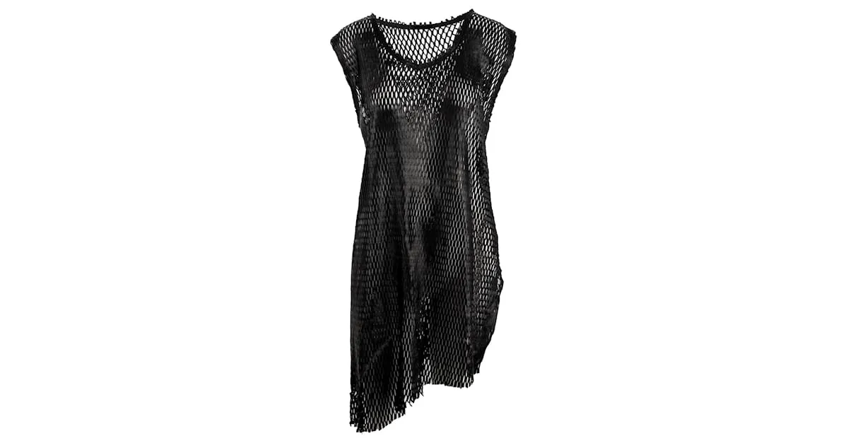 Autre Marque Top largo con recortes de cuero Cutulicult Negro 