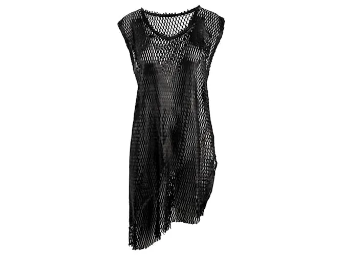 Autre Marque Top largo con recortes de cuero Cutulicult Negro 