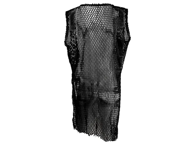 Autre Marque Top largo con recortes de cuero Cutulicult Negro 