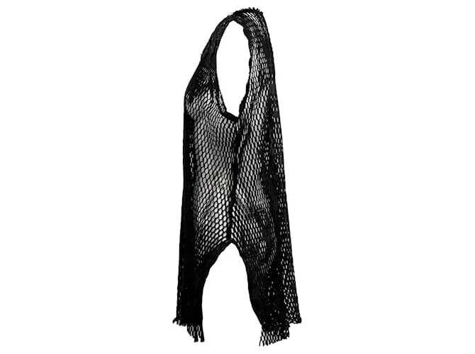 Autre Marque Top largo con recortes de cuero Cutulicult Negro 