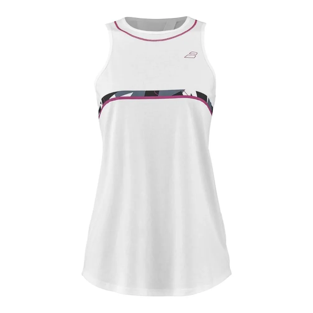 Babolat Tenis Tank Femenino Aero_Cotton_Tank White/White