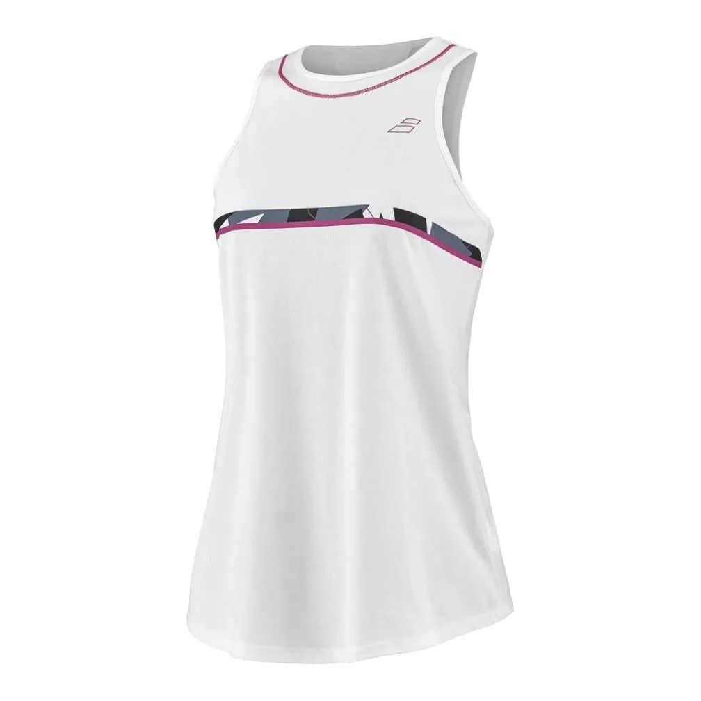 Babolat Tenis Tank Femenino Aero_Cotton_Tank White/White