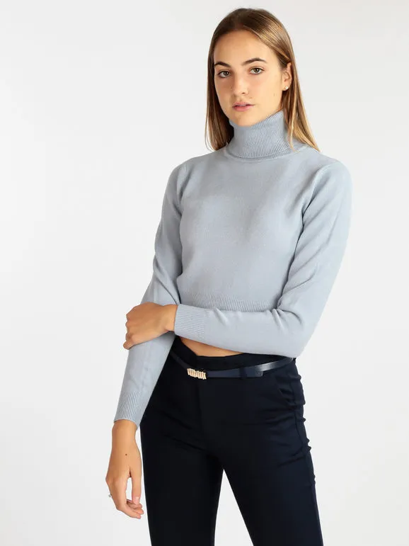 Baci & Abbracci Jersey corto de cuello alto para mujer