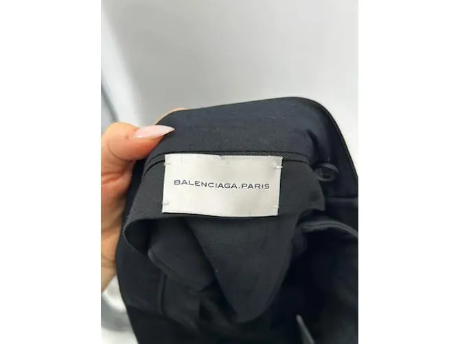 BALENCIAGA Pantalón T.ÉL 46 Lana Negro 