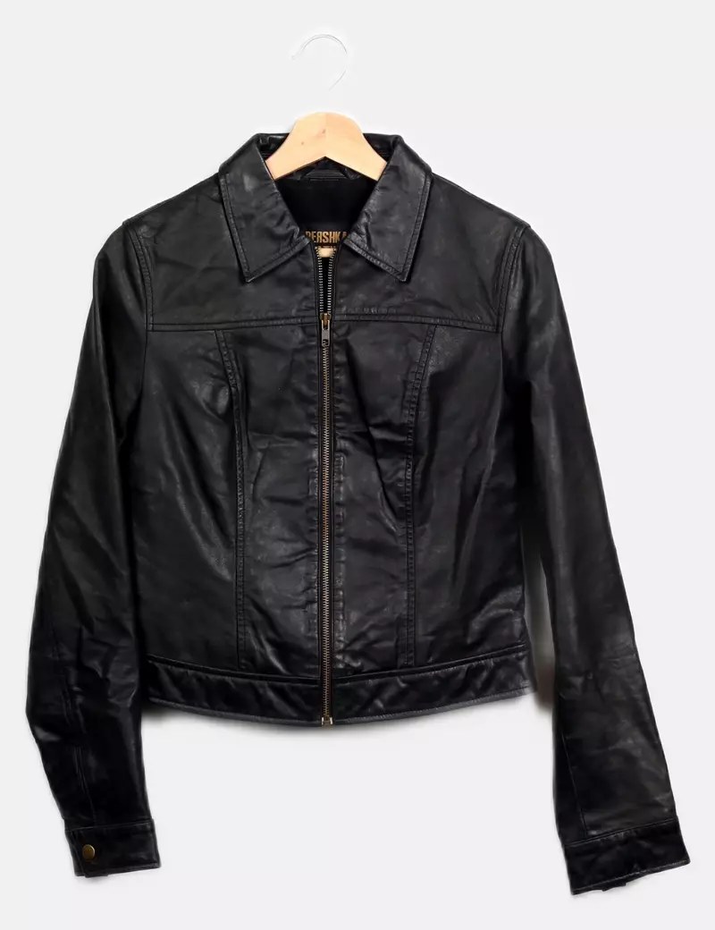 Bershka Chaqueta biker Piel