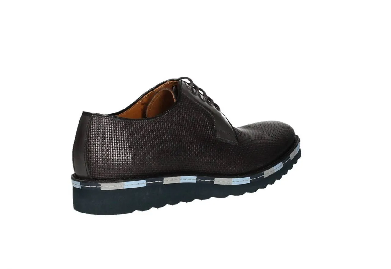 Blucher Trenzado Gris Banda Celeste/gris Claro Piso Azul