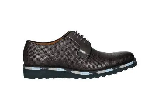 Blucher Trenzado Gris Banda Celeste/gris Claro Piso Azul
