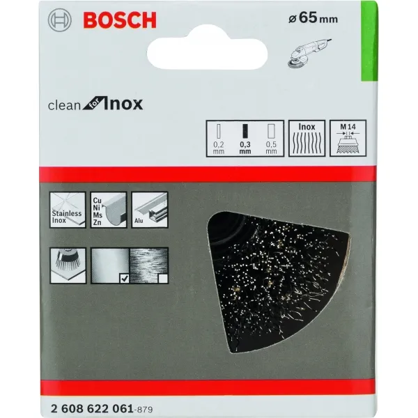 BOSCH  2608622061  CEPILLOOLLA, 65X0.3 MM, ALAMBRE CORRUGADO, METALES FERROSOS, METALES NO FERROSOS