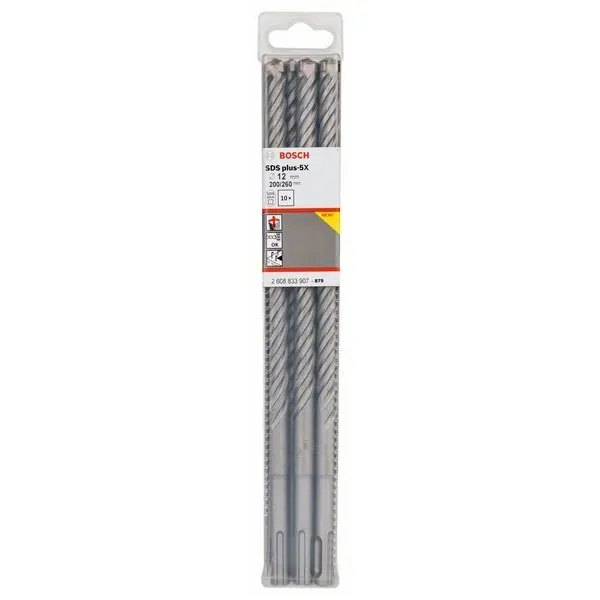 BOSCH  PLUS5X  JUEGO DE BROCAS SDSPLUS, 12 MM, 10 PIEZAS, HORMIGON ARMADO