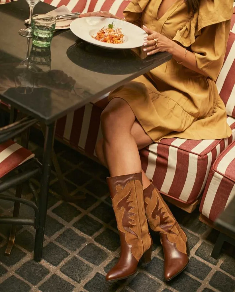 Botas Amelie Camel y Choco