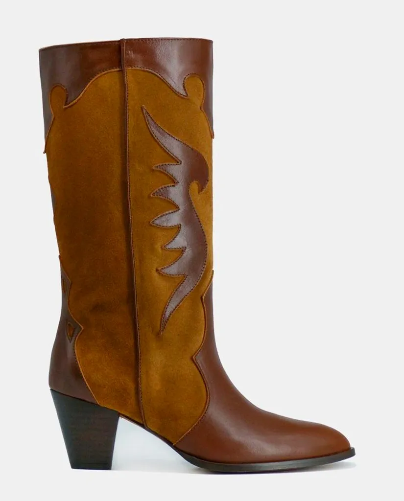 Botas Amelie Camel y Choco