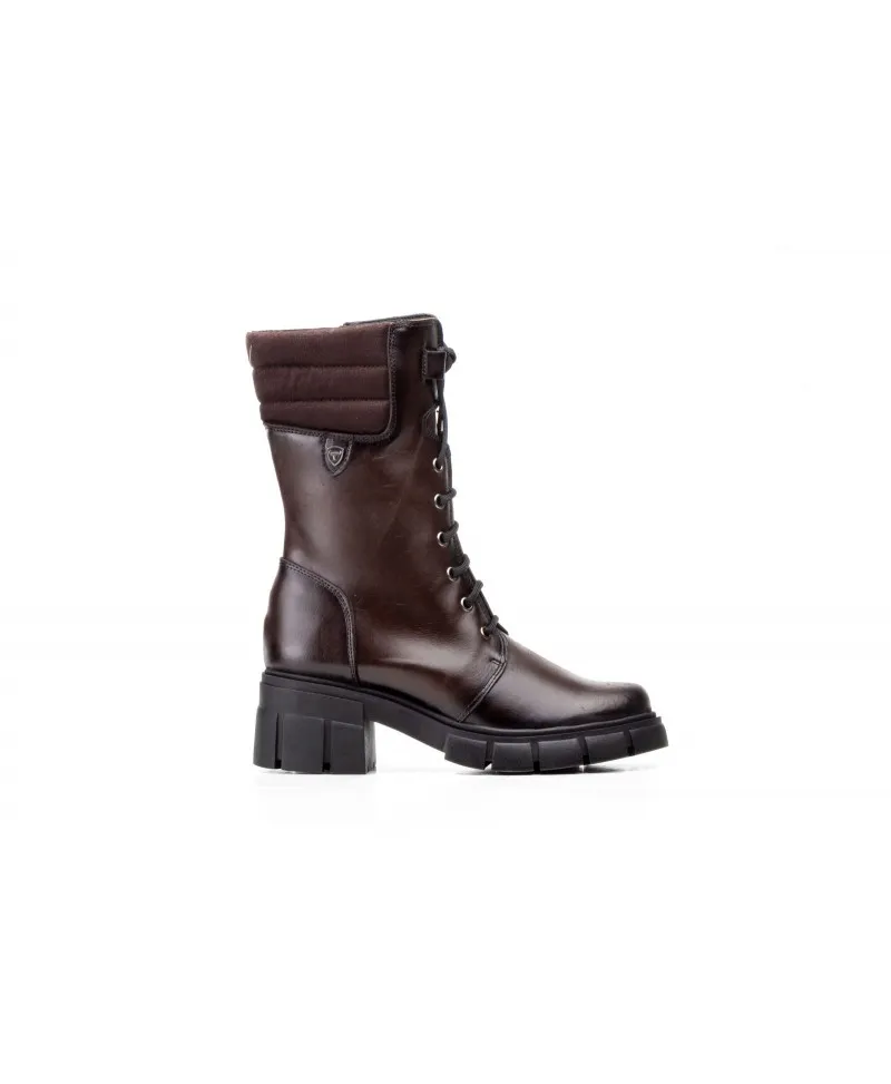 Botas Militares Mujer Piel Marrón Cordones Iberico