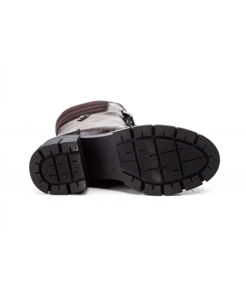 Botas Militares Mujer Piel Marrón Cordones Iberico