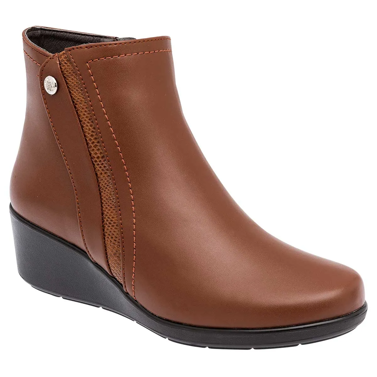 Botín con cuña Exterior Sintético Color Café Para Mujer De RBCOLLECTION