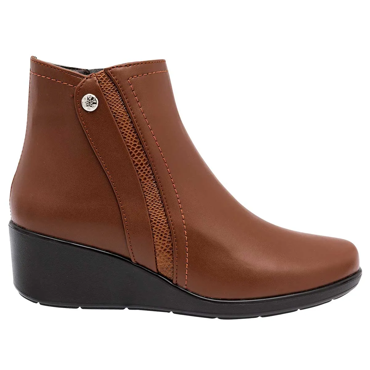Botín con cuña Exterior Sintético Color Café Para Mujer De RBCOLLECTION