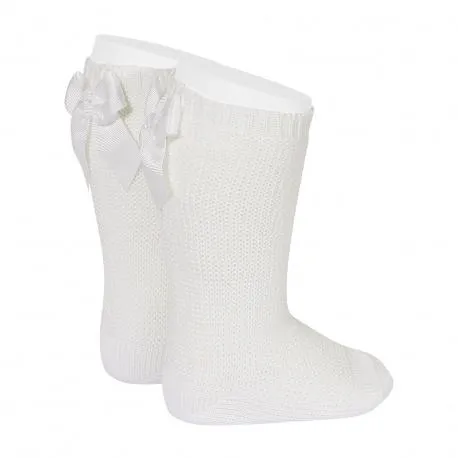 CALCETINES ALTOS PUNTO BOBO CON LAZO