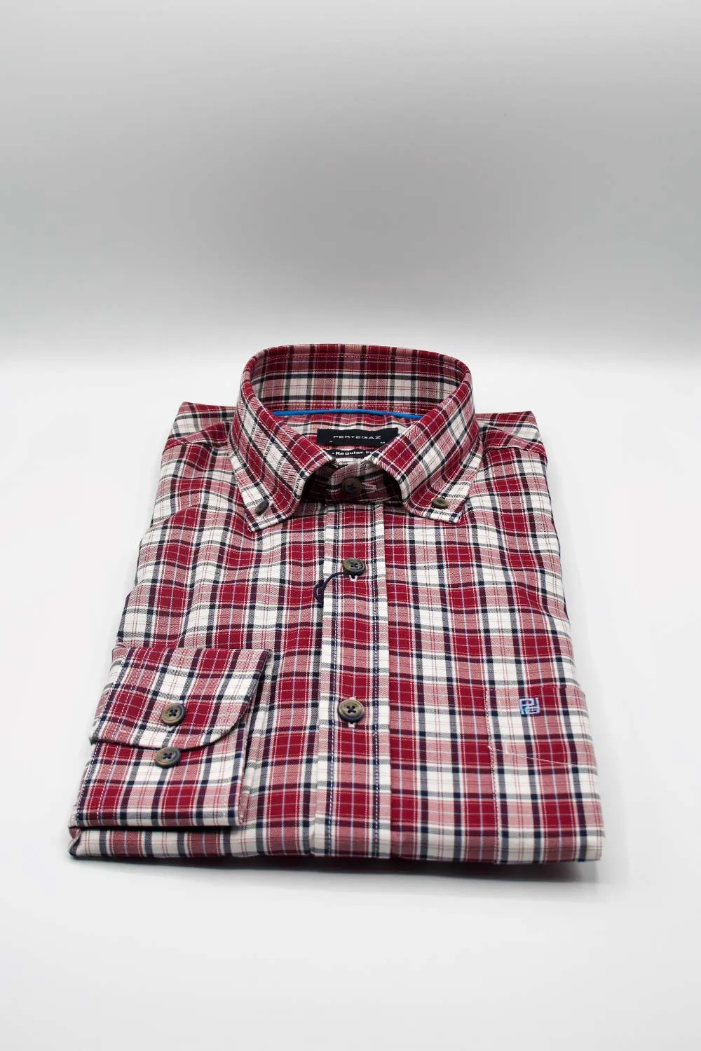 Camisa de hombre Pertegaz cuadro burdeos PERTEGAZ