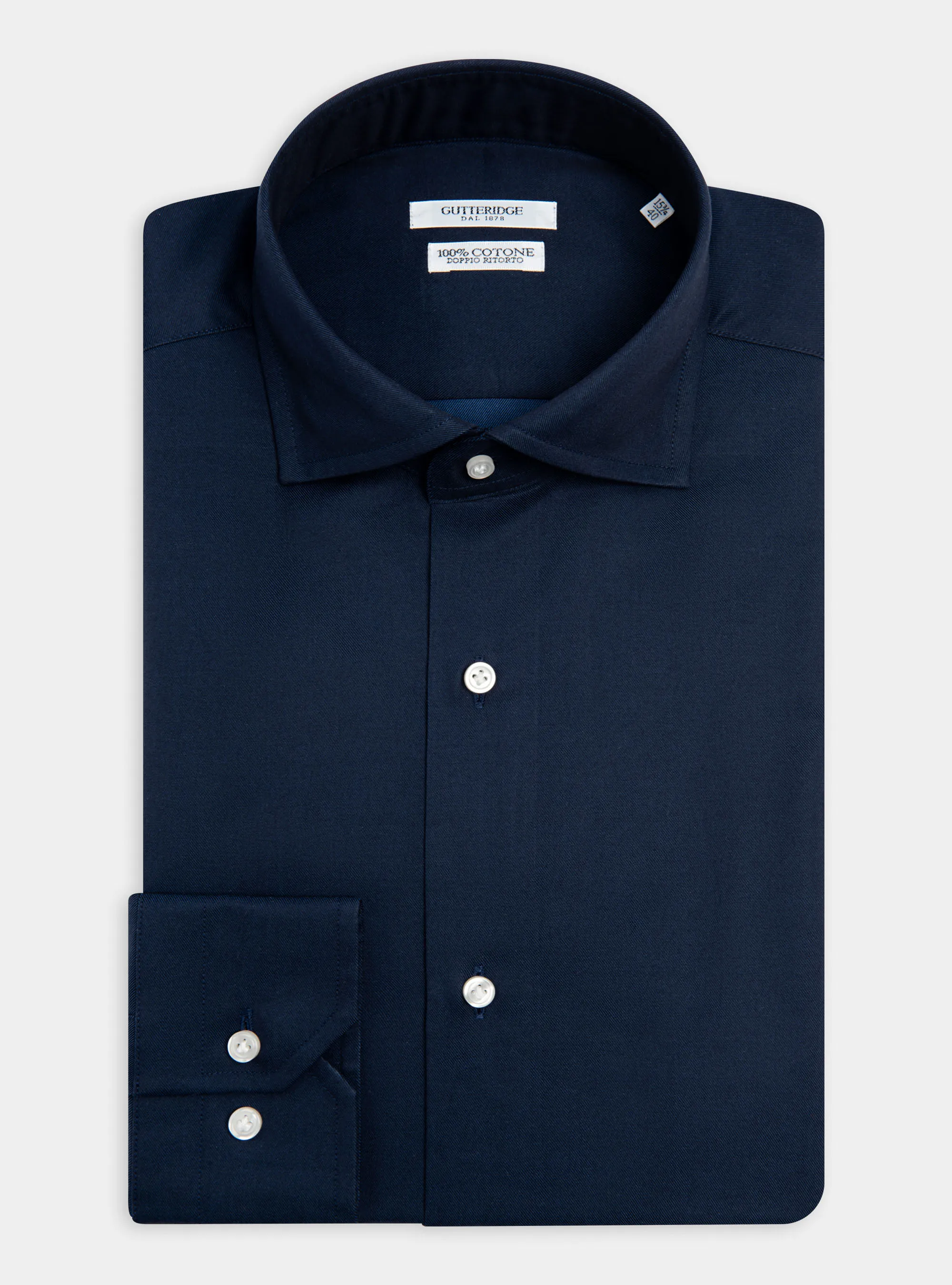 Camisa de sarga de algodón slim fit