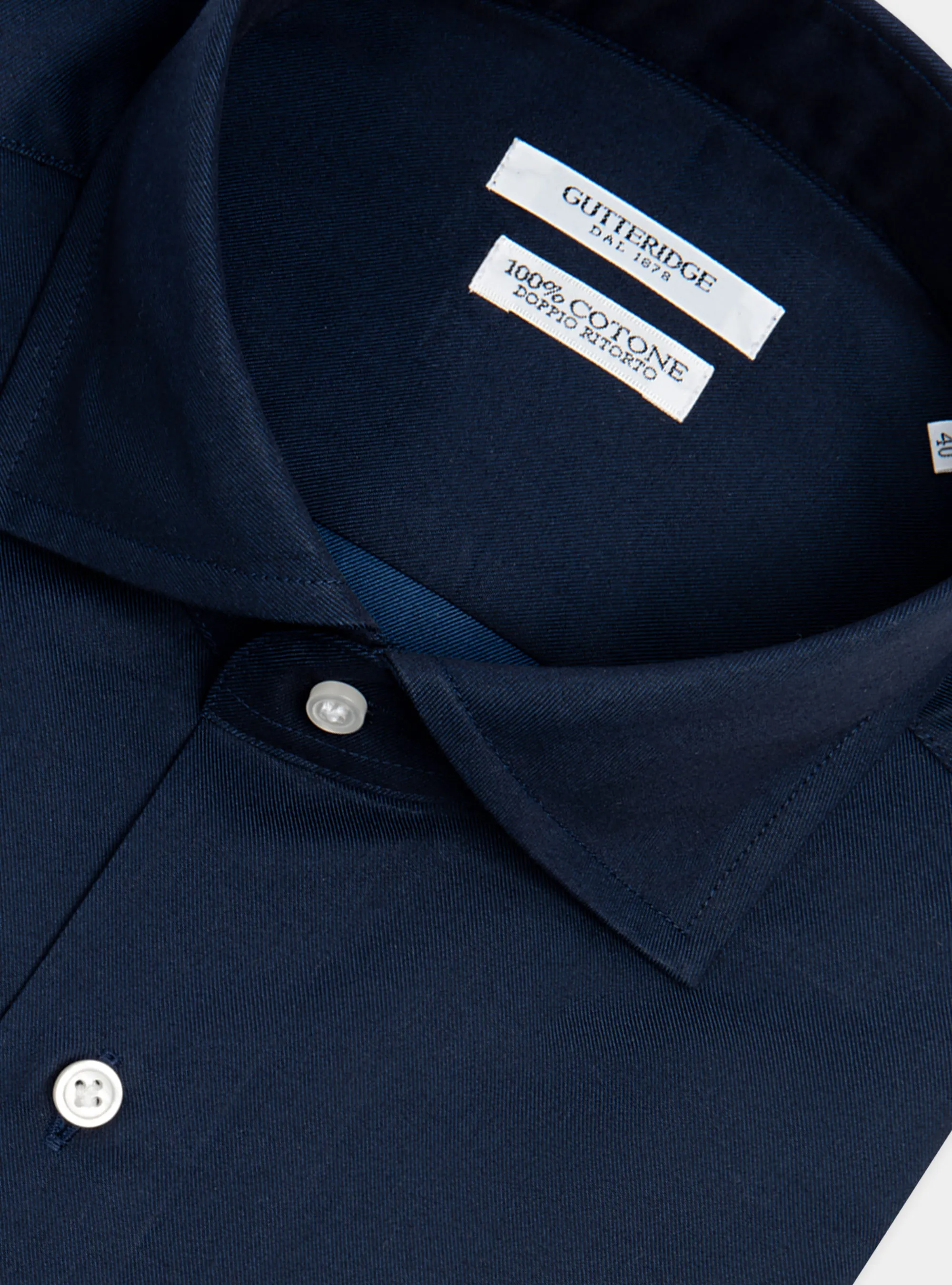 Camisa de sarga de algodón slim fit