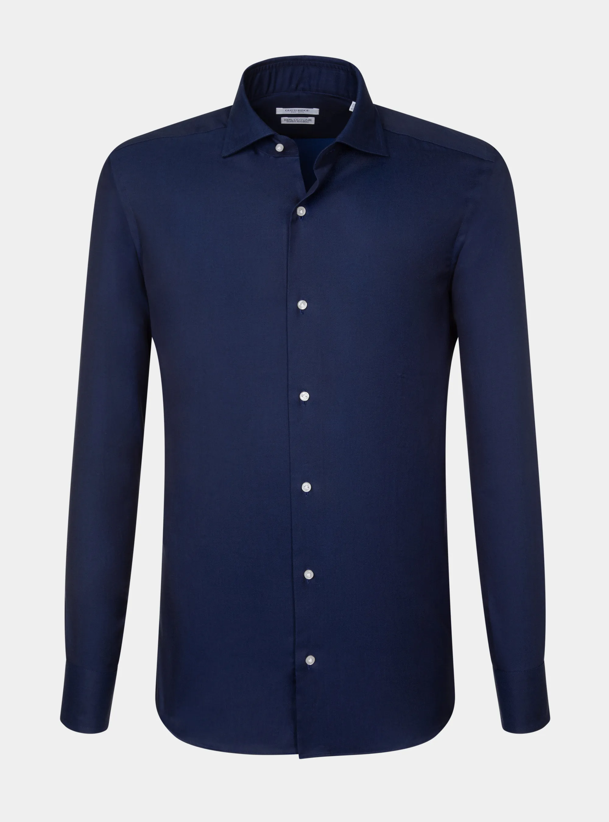 Camisa de sarga de algodón slim fit