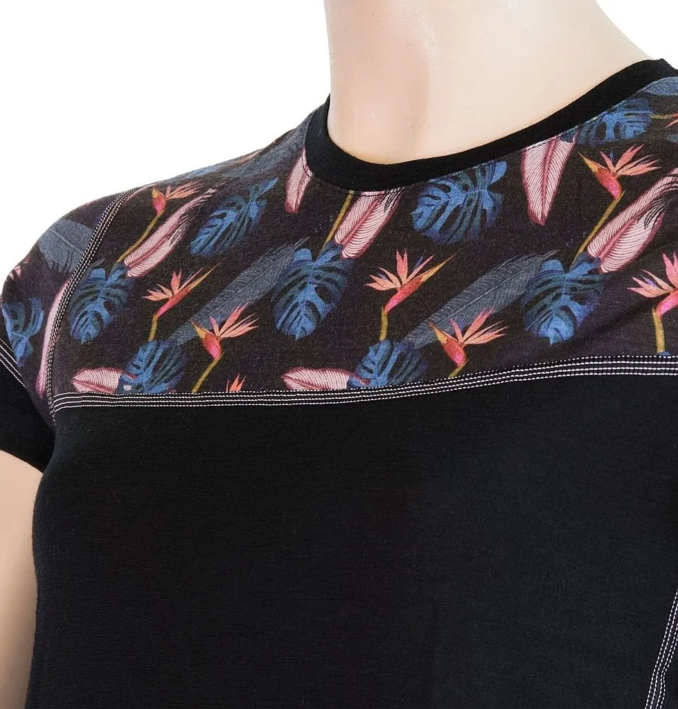 CAMISA SENSOR MERINO IMPRESS  BLACK/FLORAL  WOMEN´S