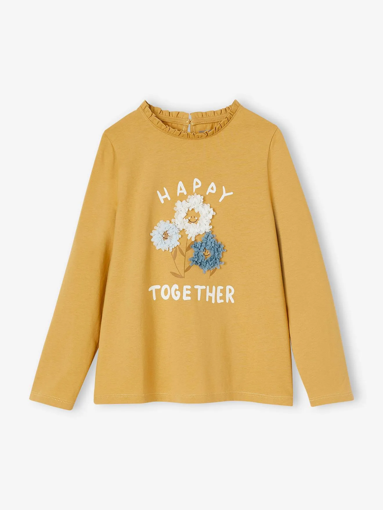 CAMISETA CON MOTIVO FANTASíA Y DETALLES DE FRUFRú OEKOTEX®, PARA NIñA