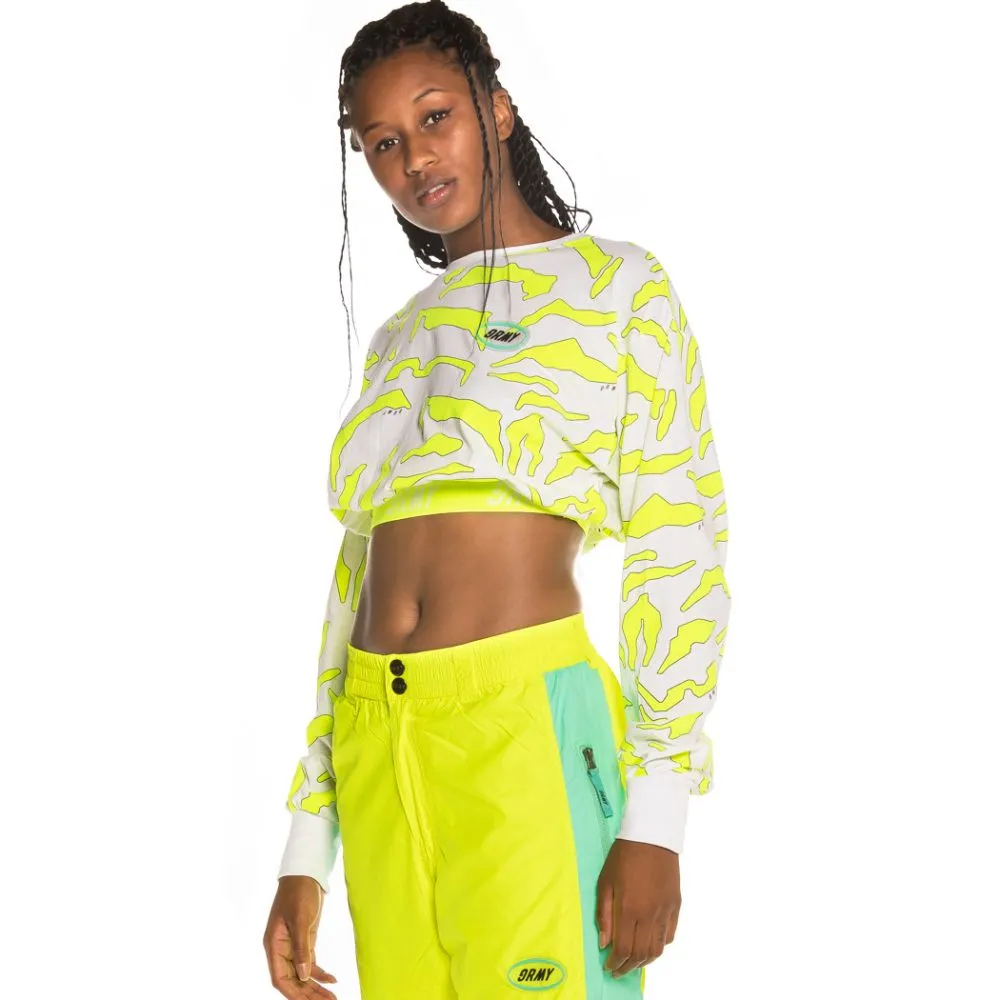 Camiseta Grimey Chica Mysterious Vibes Long Sleeve Crop Top FW19 White