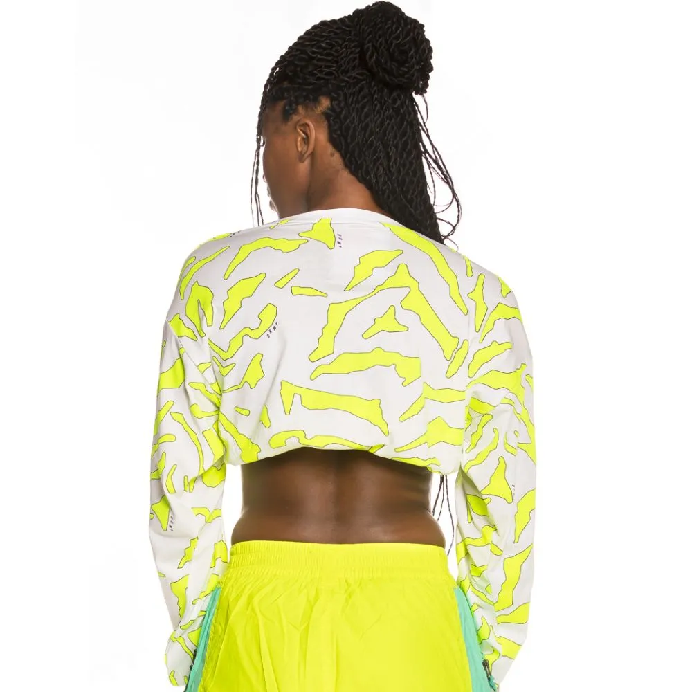 Camiseta Grimey Chica Mysterious Vibes Long Sleeve Crop Top FW19 White