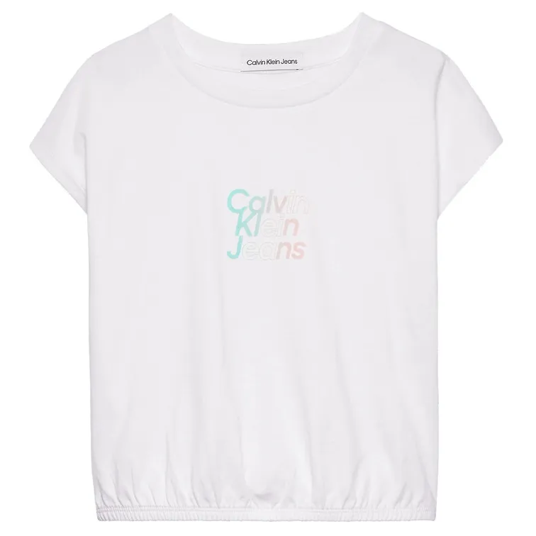 CAMISETA NIÑA  CK GRADIENT FLOCK BXY CP SS TSHI