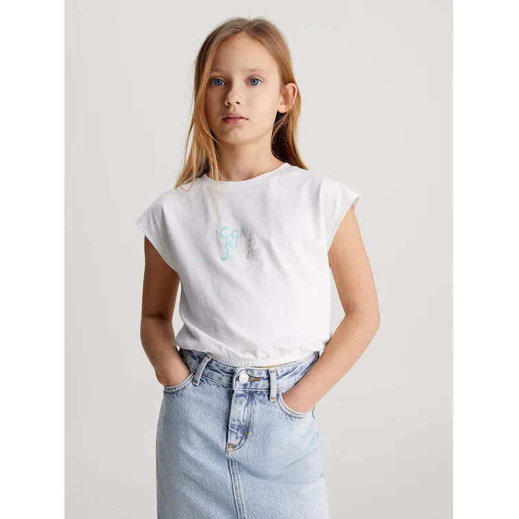 CAMISETA NIÑA  CK GRADIENT FLOCK BXY CP SS TSHI