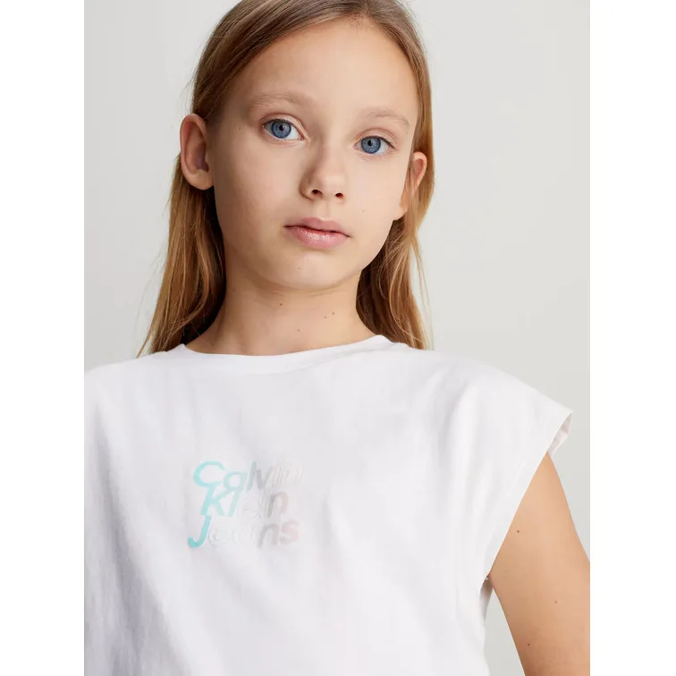 CAMISETA NIÑA  CK GRADIENT FLOCK BXY CP SS TSHI