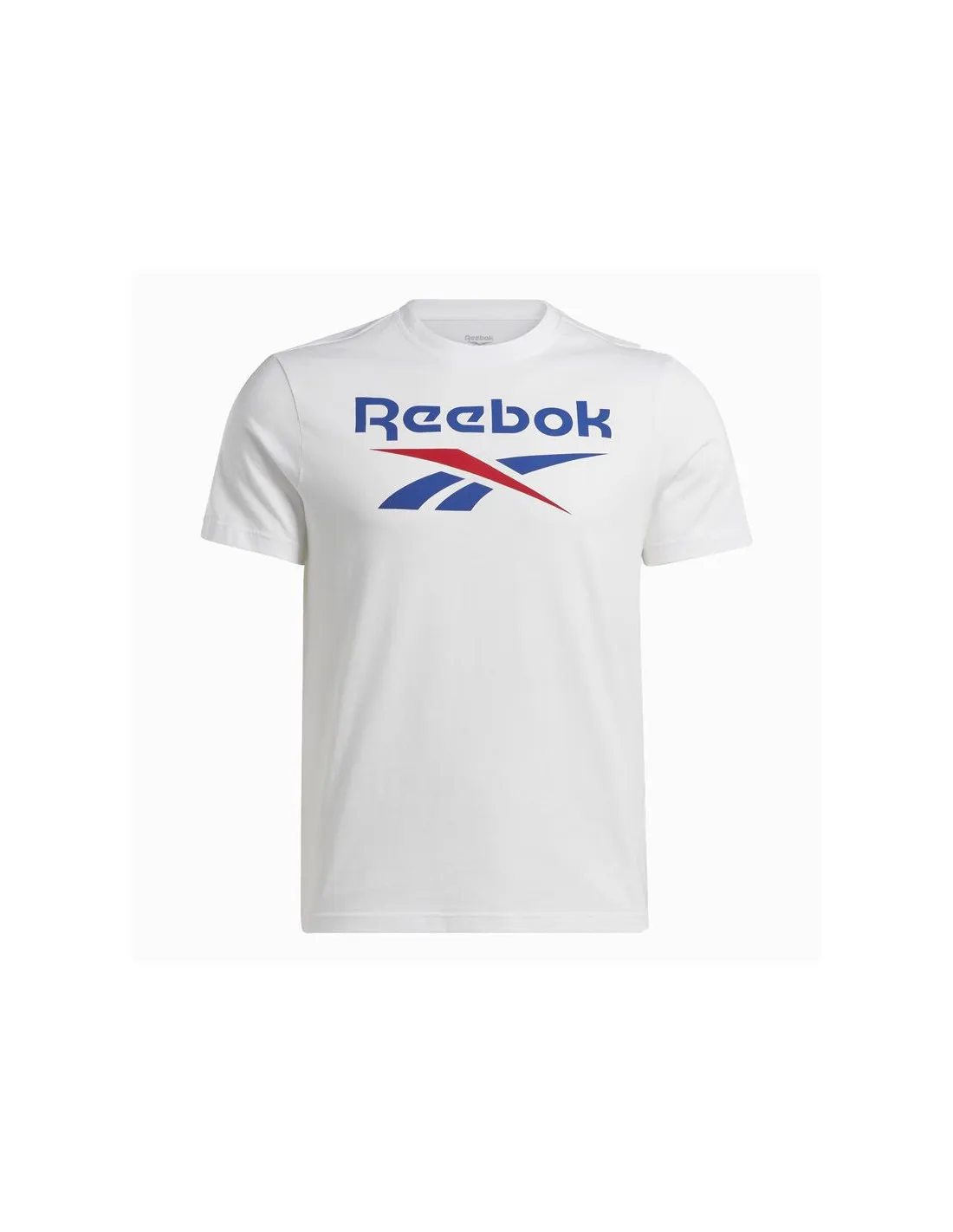 Camiseta Reebok Identity Big Stacked Logo Hombre Blanco