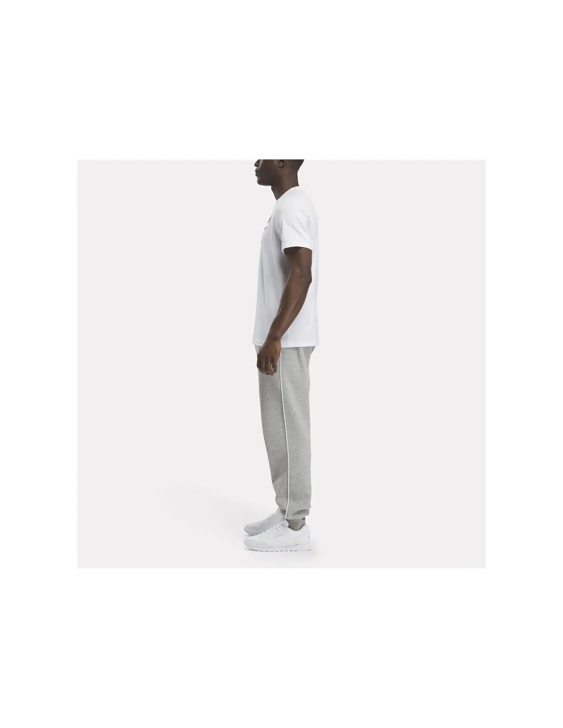 Camiseta Reebok Identity Big Stacked Logo Hombre Blanco