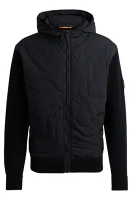 Cazadora acolchada relaxed fit en mezcla de materiales