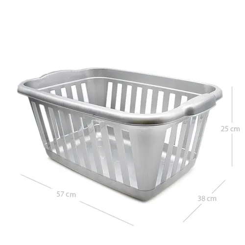 Cesta Ropa Rectangular Plastico  Gris