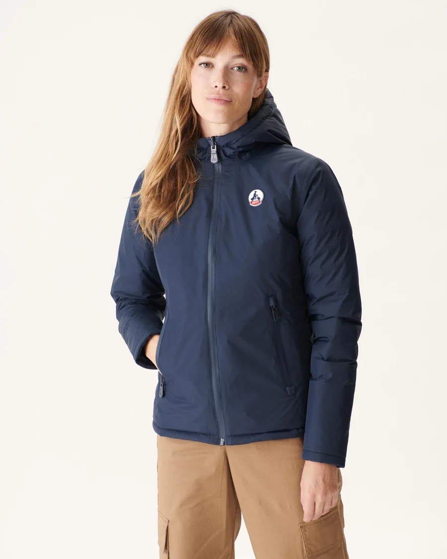 Chaqueta con capucha Jott VIENNE de plumas pato reversible Mujer  FW22WJAC11 – 104 marine Justoverthetop azul marino