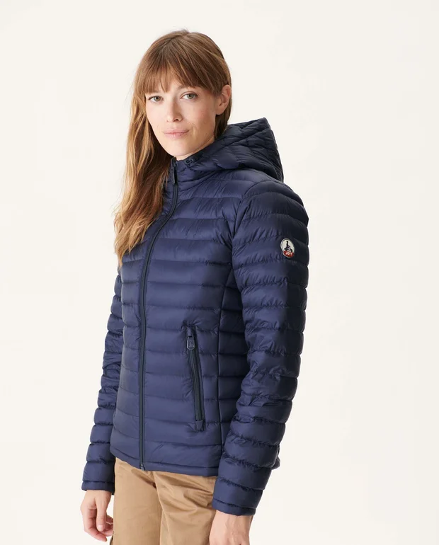 Chaqueta con capucha Jott VIENNE de plumas pato reversible Mujer  FW22WJAC11 – 104 marine Justoverthetop azul marino