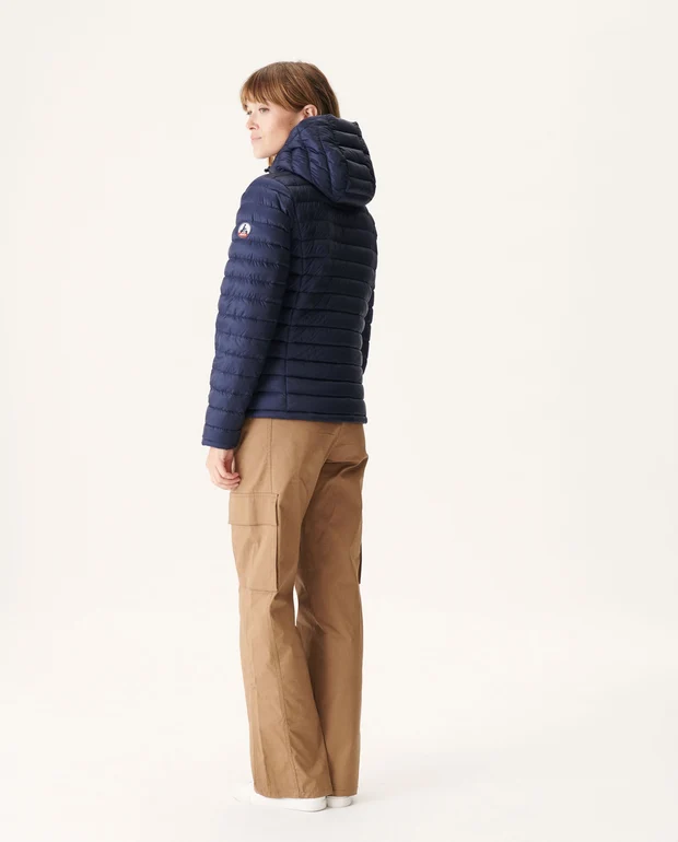 Chaqueta con capucha Jott VIENNE de plumas pato reversible Mujer  FW22WJAC11 – 104 marine Justoverthetop azul marino