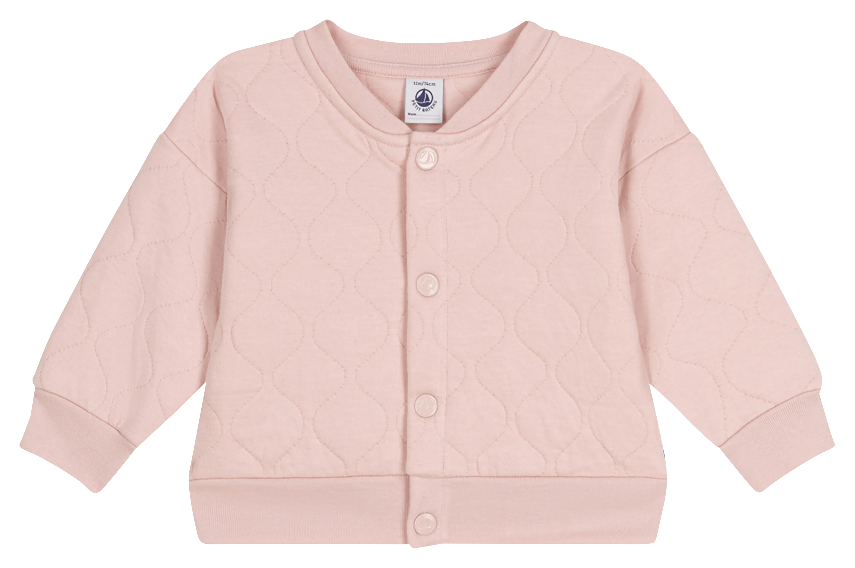 Chaqueta teddy recta de algodón mezclado en rosa