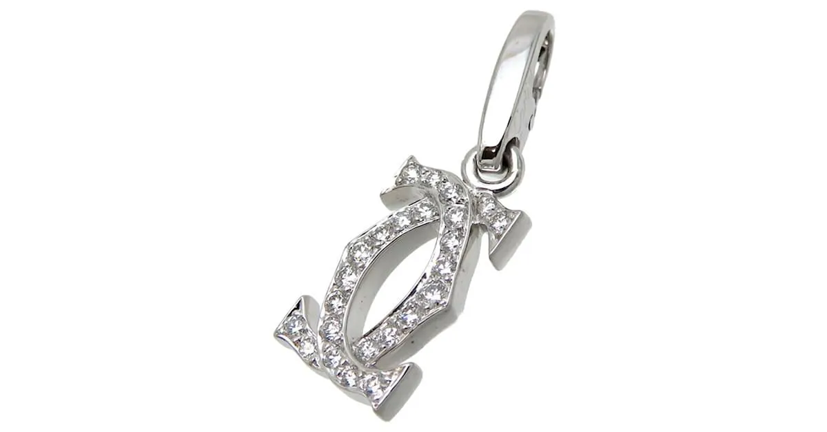 Charm de diamante Cartier 2C para damas en oro blanco de 18K 