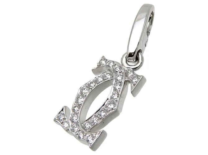Charm de diamante Cartier 2C para damas en oro blanco de 18K 