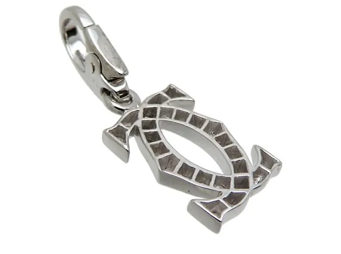Charm de diamante Cartier 2C para damas en oro blanco de 18K 